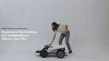 The Robooter X40 Automatically folds and unfolds in three (3) seconds. This video demonstrates how easily this all-terrain smart power chair can quickly fold or unfold at the touch of a button.